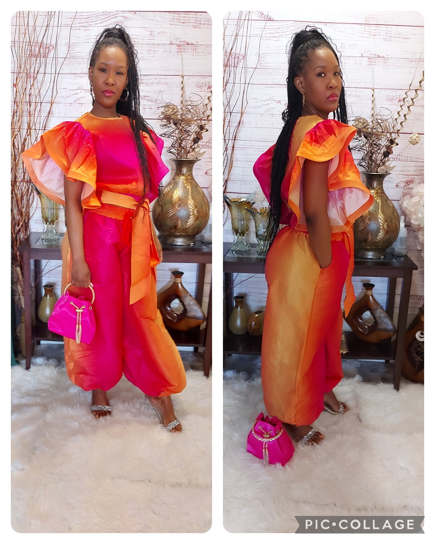 BLUSHING SUNBURSTS PANTS SET