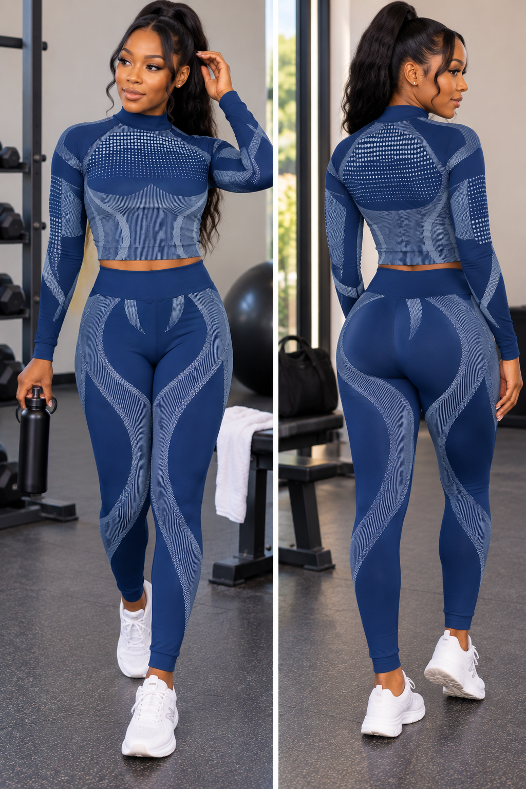 Crop Top Active Wear Pant Set