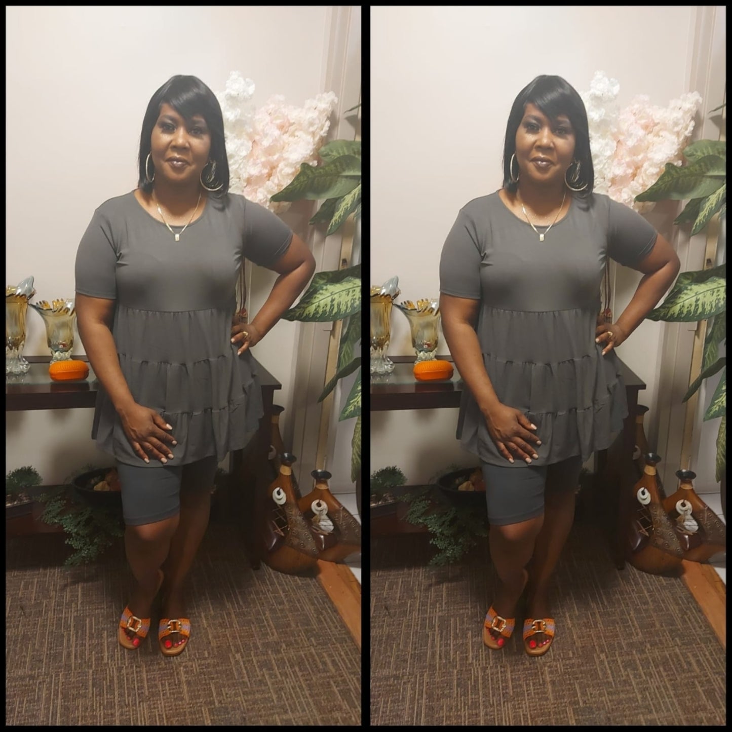 Ruffle Tunic short set